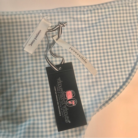 NWT Vineyard Vines Pastel Blue Multi Patchwork Gingham Reverse Bikini Bottoms XL - Picture 10 of 13